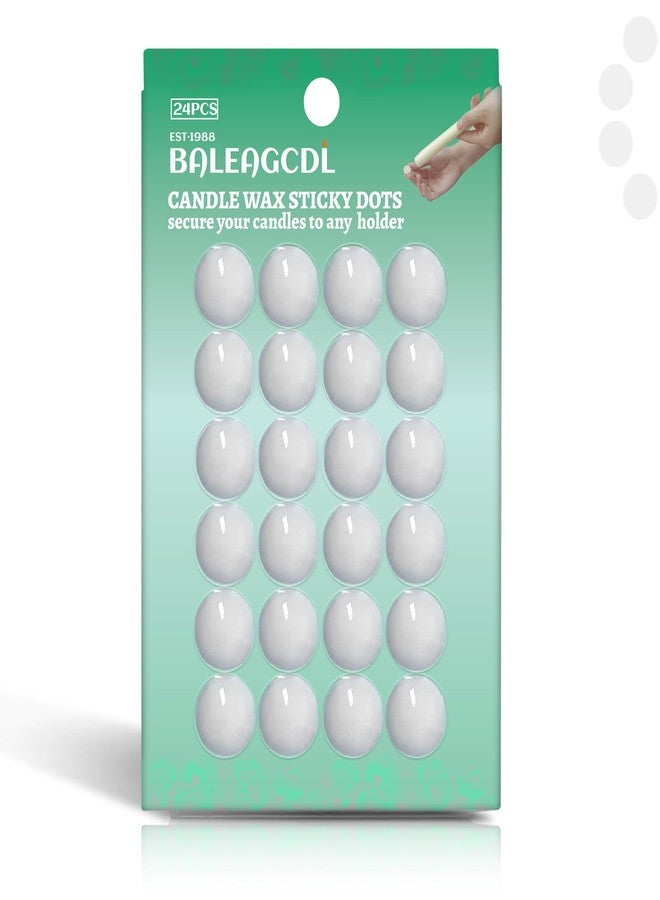 BALEAGCDL نقاط لاصقة للشموع من BALEAGCDL - نقاط شمع بيضاء، محول شموع مدببة، ملحقات شموع من الشمع الناعم لتثبيت الشموع بشكل آمن - (عبوة واحدة، 24 نقطة) - Image 1